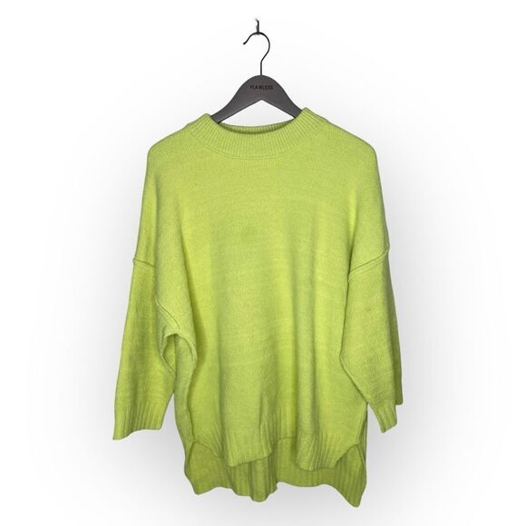 Free People Women’s Peaches High-Low Tunic Sweater Celery Green XS - Picture 9 of 13